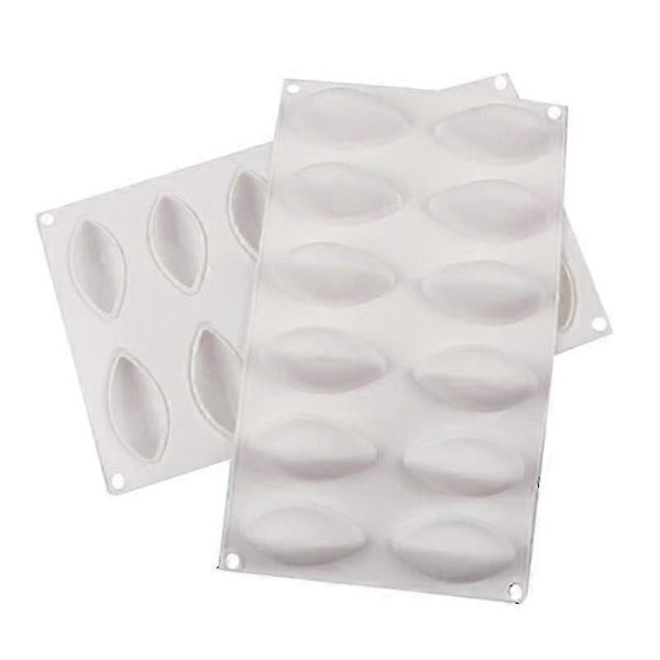 12 Hulrum Silikone Kage Fondant Form Quenelle Formet Mousse Kage Værktøj