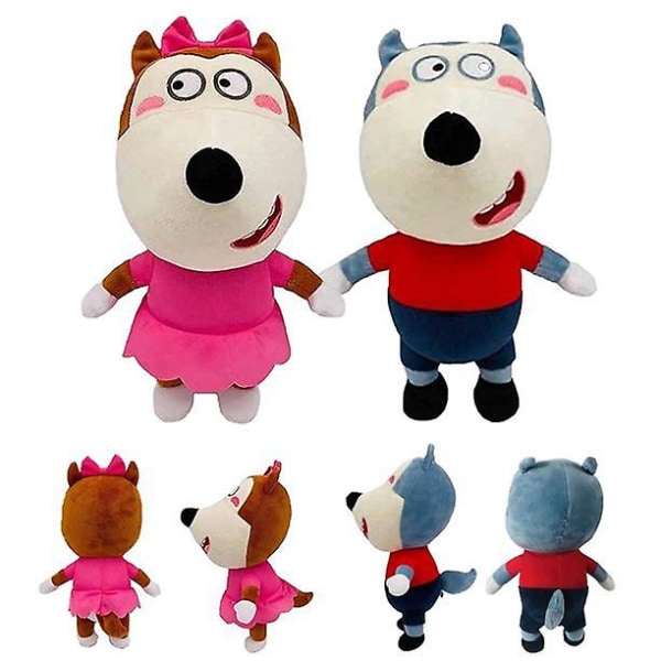 2st Wolfoo Family Tecknad Wolfoo Lucy Mjuka stoppade dockor Barn Jul Wolfoo Plyschleksaker Barn Wolfoo Familj Lucy Doll Toy Blue