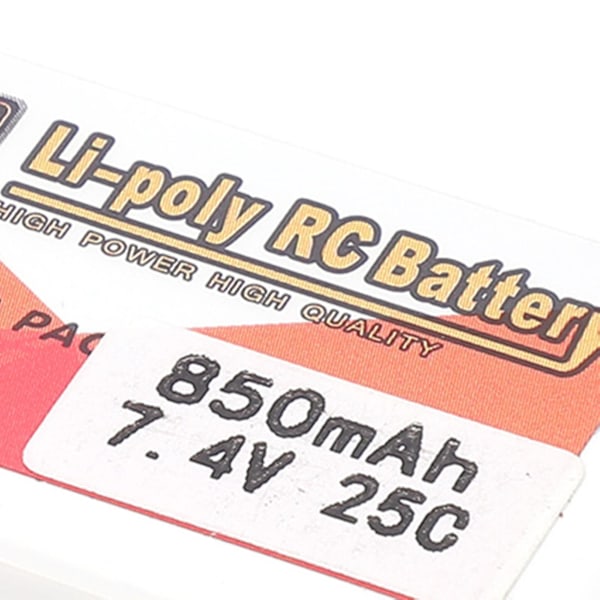 850mAh 25C LiPo-akku JST-liittimellä - 7.4V RC-autoihin, veneisiin ja helikoptereihin