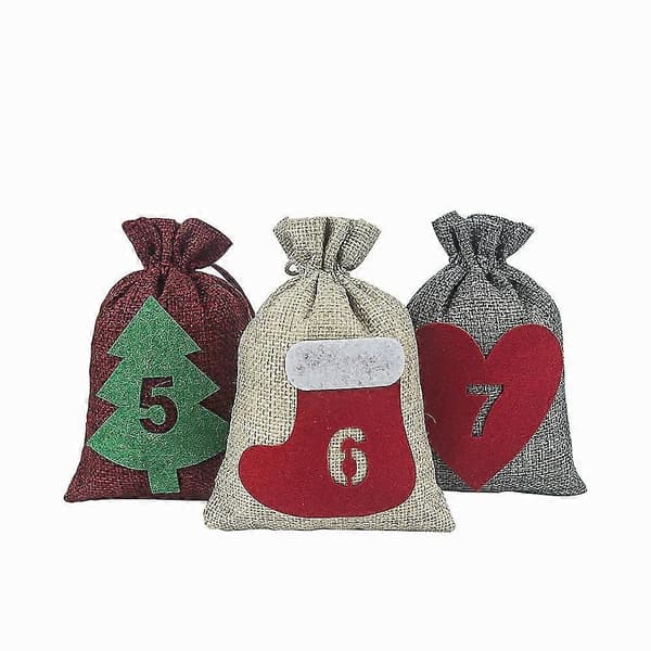 Booster 24 stk. Julegavepose Lin Snøring Munn Nedtelling Advent