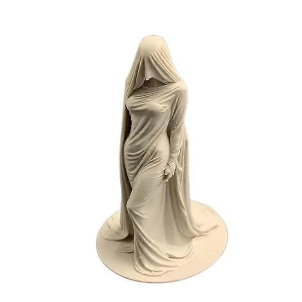 3D Enigmatisk Maskert Dame Statue Figur, Abstrakt Mystisk Kvinneskulptur B