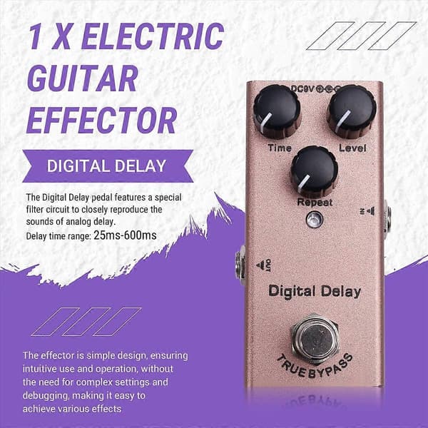 Elgitarrpedal Digital Delay för Elgitarr