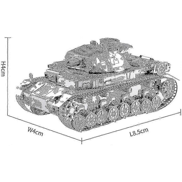 3D Metallmodellbyggsats för vuxna - Tysk Iv Tank DIY 3D Metallpussel, Jul- och nyårspresenter för vuxna