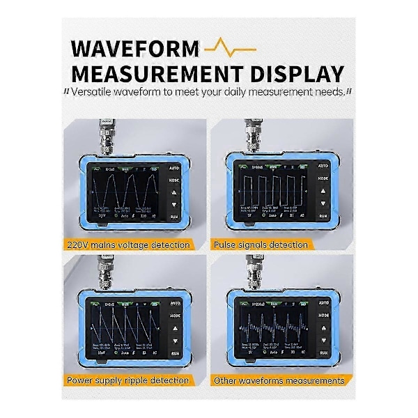 Oscilloskop/DDS Signalgenerator 2-i-1, 2,8 tums TFT, 10MHz bandbredd, 48MS/S samplingsfrekvens, Triggerfunktion Auto/Nomal-FO SAHN