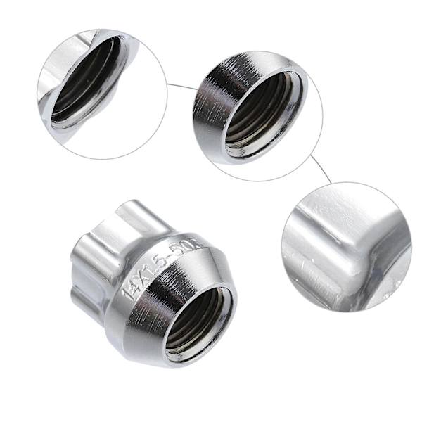 X Autohaux M14x15 Hjulbultar med Låsset Anti-Stöld Hjulbultar Passar Tesla 3 S X Y 2012-2022 - 5-pack Silverfärgad