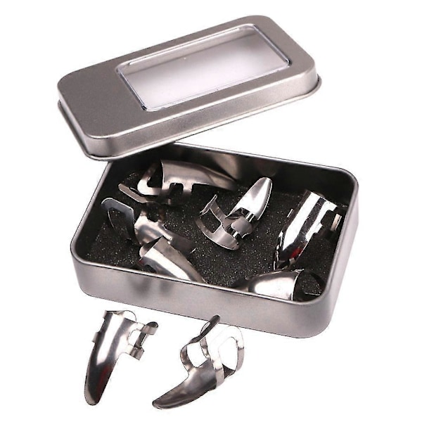 8 st/förpackning Tumplektrum Set för Nagelgitarrplektrum För Gitarr Bas Banjo