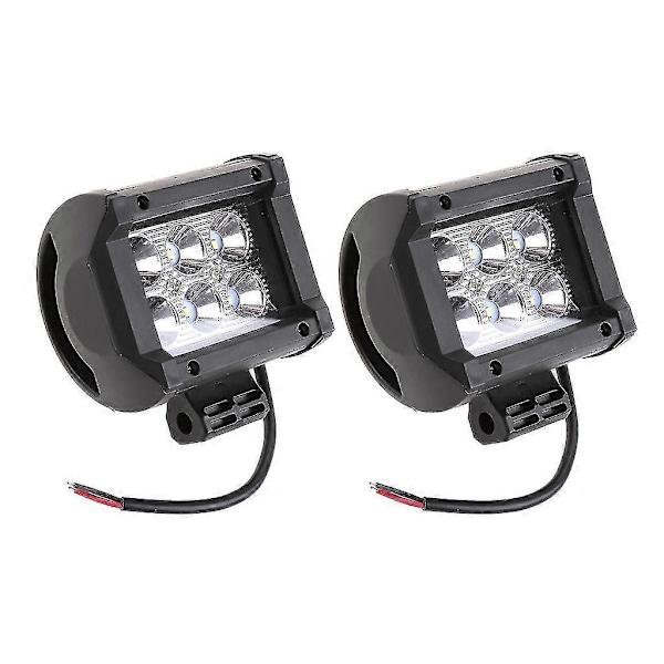 2x Offroad LED-lysstang 18W Kvadratisk LED arbeidslys for bil lastebil båt 4\" Spotlight