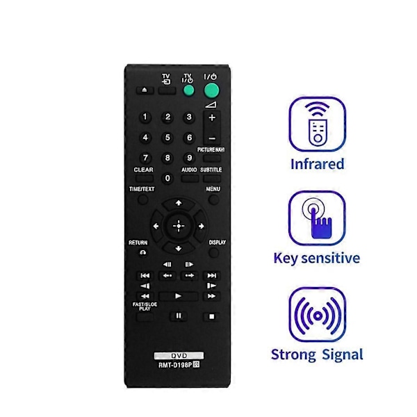 Erstatningsfjernbetjening RMT-D198P til Sony DVD-afspiller SR760 SR170