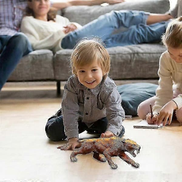 Sabeltandad tigerleksak Realistisk djurmodell Barnpresent Heminredning Julklapp