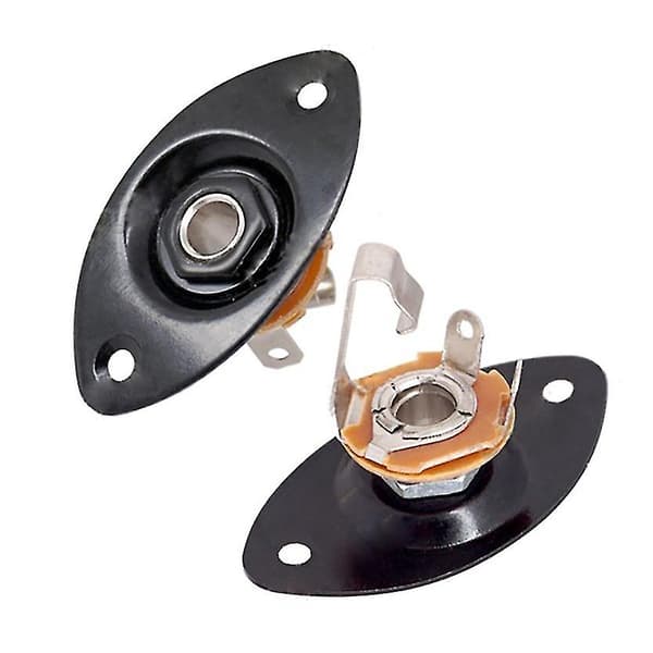 1/4'' Oval Dented Elektrisk Guitar Jack Udgangs Plade Stik Jackplade, 2-pak