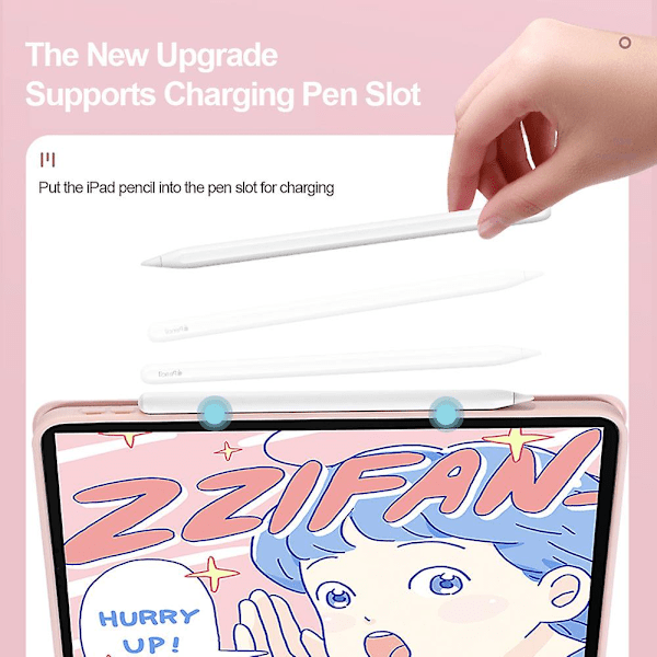 Etui til Ipad Pro2020/21 (11 tommer) - Slankt beskyttelsesetui med Apple Pencil-holder og trådløst avtakbart tastatur (Svart)