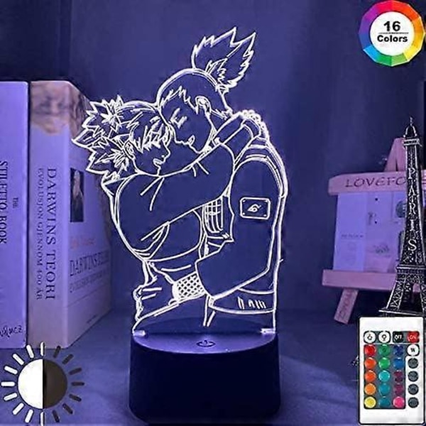 Drenge Natlampe Naruto Ting 3D Optisk Illusion Lampe 16 Farver Auto Skiftende Touch Bord Dekoration Lamper Fødselsdagsgave