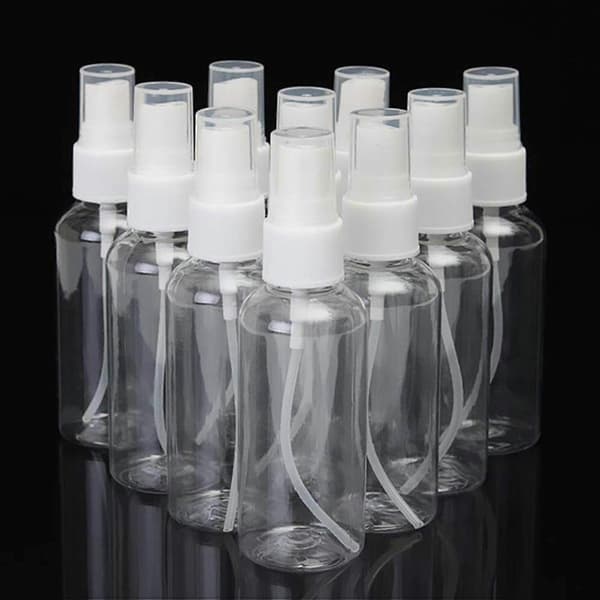 96 st 20 ml transparenta tomma sprayflaskor bärbara påfyllningsbara finfördelare White & transparent