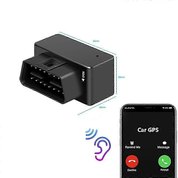 Bil OBD II LBS+GPS Mini Tracker med Stemmeovervågning OBD2 ELM327 Auto Real Time GPS SIM Positionerings Sporingsenhed Køretøjs Lokalisator + App