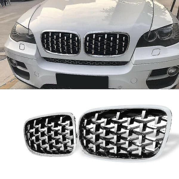 Bil Silver Främre Mittre Grill Ersättning För X5 E70 / X6 E71 2008-2013