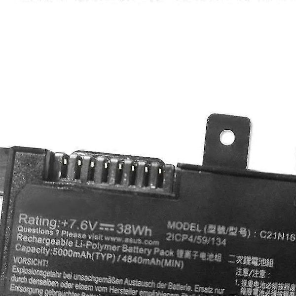 hgPasser for Asus Asus A580u X R542u V587u Fl8000u Notebook Batteri C21n1634