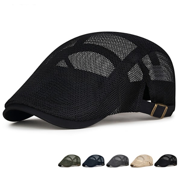 Ivy Hatt för Män Sommarhatt Andningsbar Mesh Enfärgad Basker Newsboy Gatsby Hatt Green