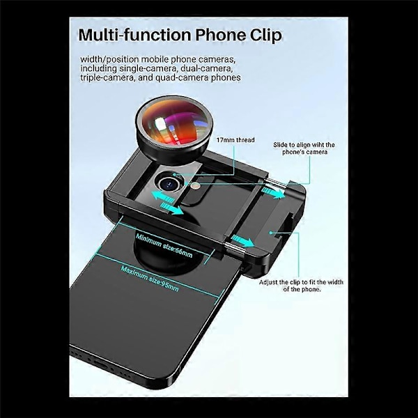 APEXEL 4K HD 100mm Makroobjektiv med CPL Filter Universal Klemme Mikro-Objektiver til iPhone/Samsung/Alle Sm