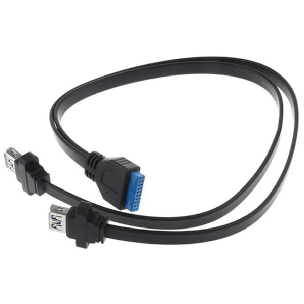 Dubbla Portar USB 3.0 Hona Skruvpanelmontering Till Moderkort 20-Pin Header Platt Kabel