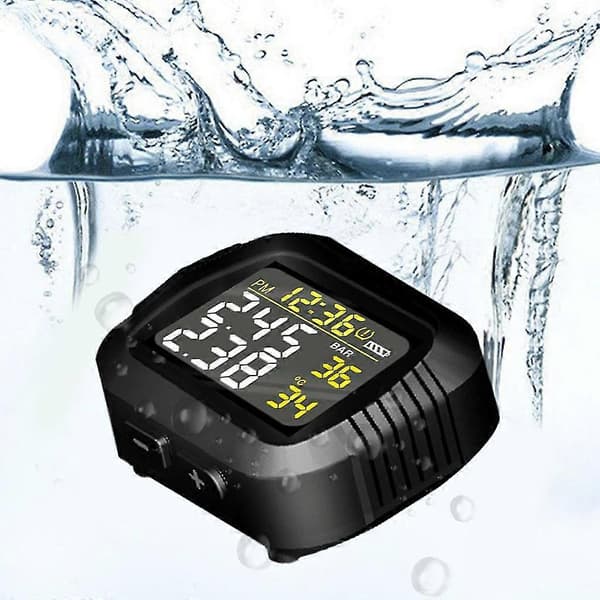 TPMS Motorcykeldäck Temperatur Alarm Sensor USB Laddning LCD-Display