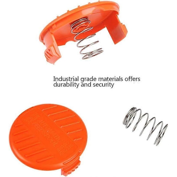 8 x Lankarullaa Black+Decker Trimmeriin, Nylonlangat 9 m 1,6 mm Langan Halkaisija Rullan Suojuksella ja Jousella