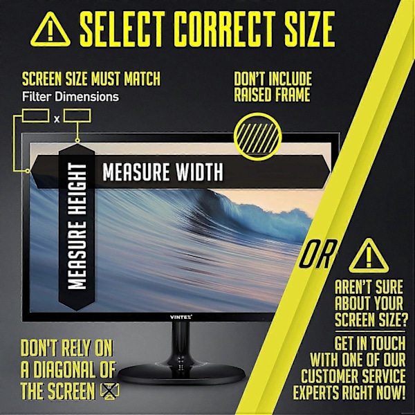 SQCLV 24 tommer Computer Privacy Screen Filter til 16:9 Widescreen Computerskærm - Anti-Glare - Anti-Ridse Beskyttelsesfilm til Databeskyttelse