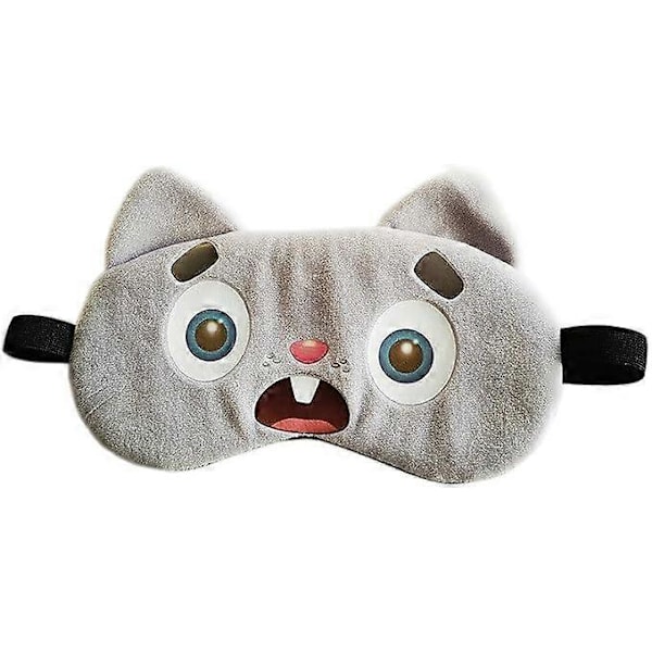 Blindfolds, Kat Sovemaske Øjenbind Plys Sød Maske Panda Sovedække til Kvinder Mænd Sort Bomuld Sundhed Afslapning (Farve: Grå Mus)