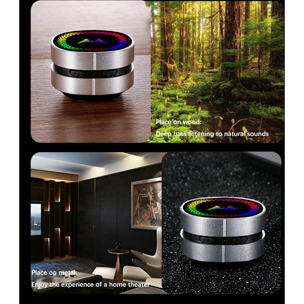 Benlednings Bluetooth-högtalare trådlös portabel Bluetooth-högtalare med LED färgskiftande liten högtalare M1