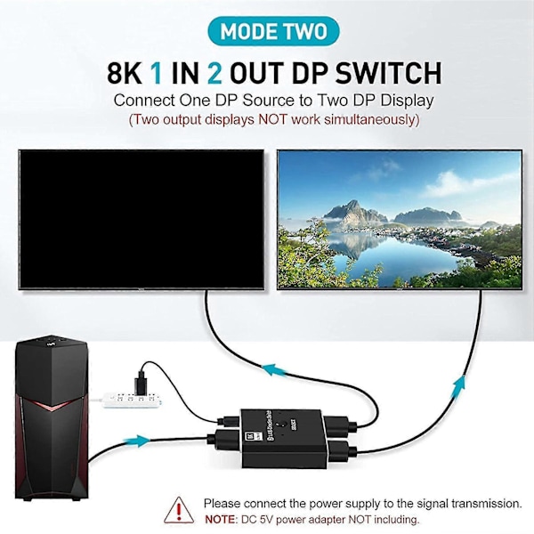 Displayport1.4 Switch 8k Displayport Toveis Splitter Switch Displayport Kvm 2x1 1x2 Display-