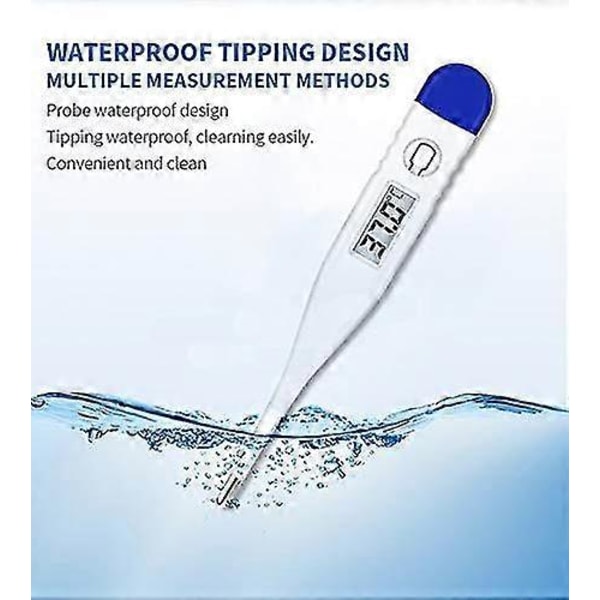 Digitalt termometer for feber, rask avlesning vanntett oralt termometer med feberindikator. Best for babyer, barn og voksne