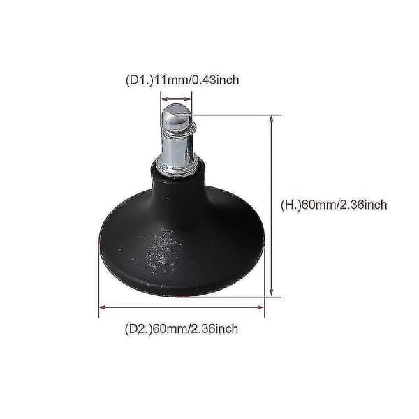 5x Stationære Klokkeformede Glidere 6cm Bunddiameter Til Stol