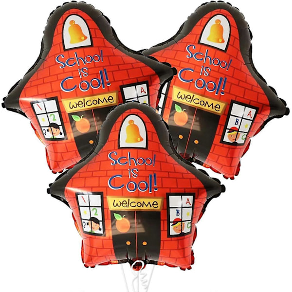 Tillbaka till skolan Ballonger för Dekorationer - 3-pack | School is Cool Ballonger | Förskoleballonger | Välkommen Tillbaka till Skolan Mylarballonger för Sko