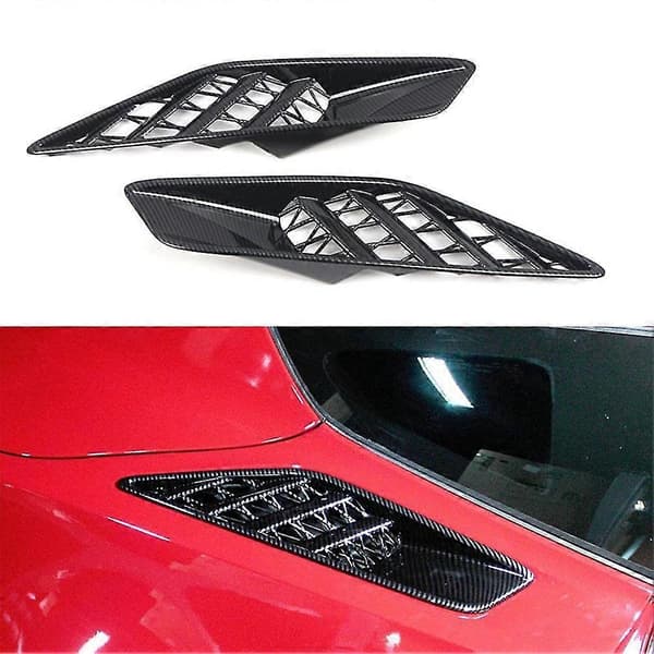 Bil Carbon Fiber Bageste Side Karrosseri Ventilationsdæksel Til Corvette C7 2014 2015 2016 2017 2018