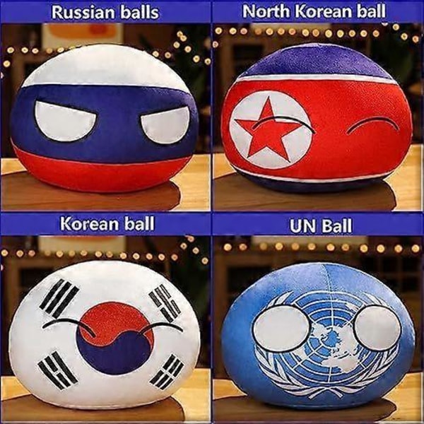 19 stk. Country Balls Plysjsett, 10 cm Poland Ball Plysjdukke, Anhengstilbehør, Utstoppede leker Gaver til barn og voksne