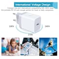 iPhone Hurtiglader USB-C Strømadapter 20W + 2m Kabel (Hvit) (1 lader og 1 2m ladekabel)