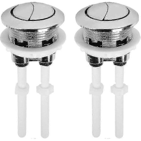 2-pak Universal Toilet Cisterne Trykknapper 38mm Dobbelt Skyl Pop Op Knap Standard Dobbelt Skylleknap - God