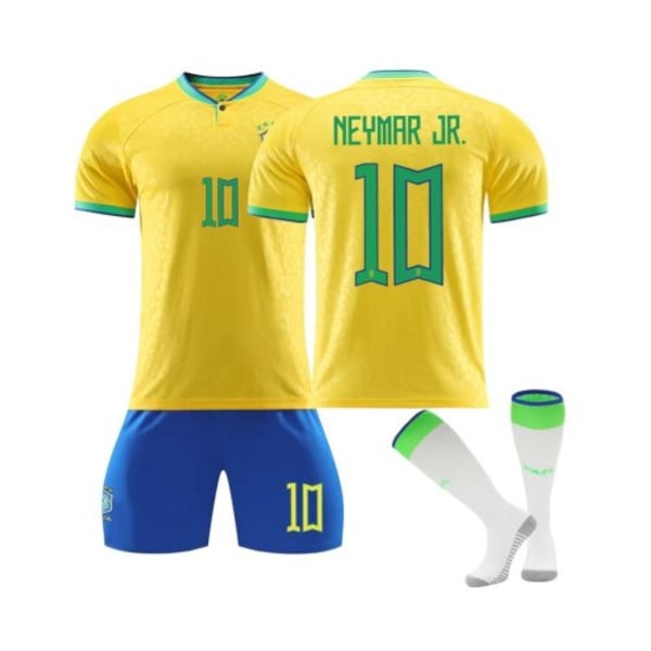 Brasilien Neymar Jr Tonåringar Barn Pojkar Fotbollssats Sport träningströja 18