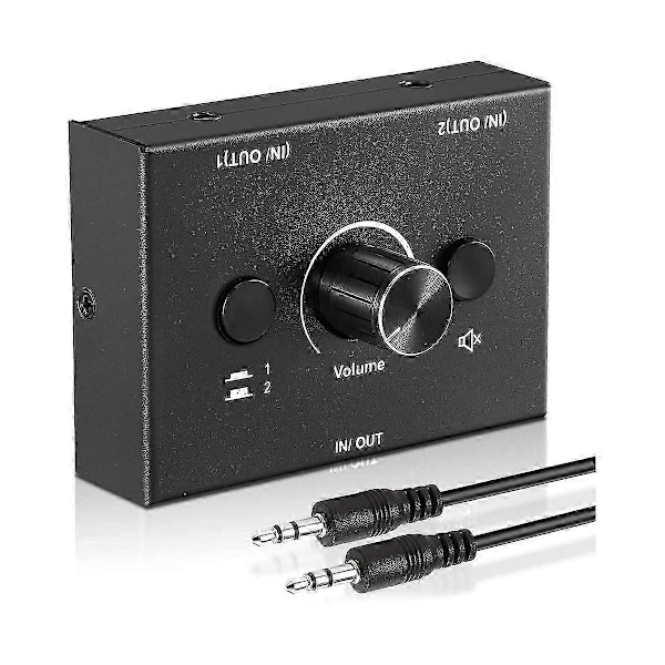 3,5 mm Audio Switch, 2 Indgange 1 Udgang/1 Indgang 2 Udgange Audio Splitter Switch, Audio Switch Box
