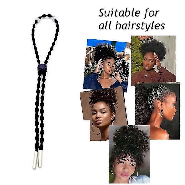 10 kpl Säädettävä pituus Afro Puff Ponytail -hiuslenkit Paksuille hiuksille Hiusdonitsit Hiusasusteet mustille naisille