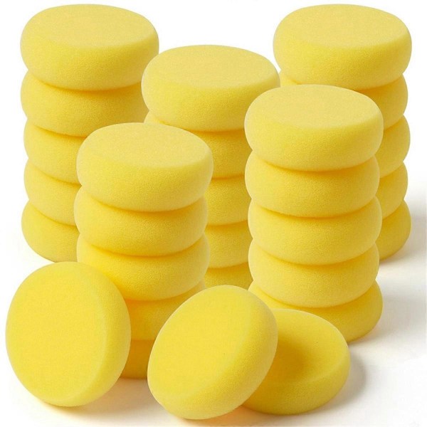 48 stk. gule runde malesvamper for maling, keramikk, pottemakeri
