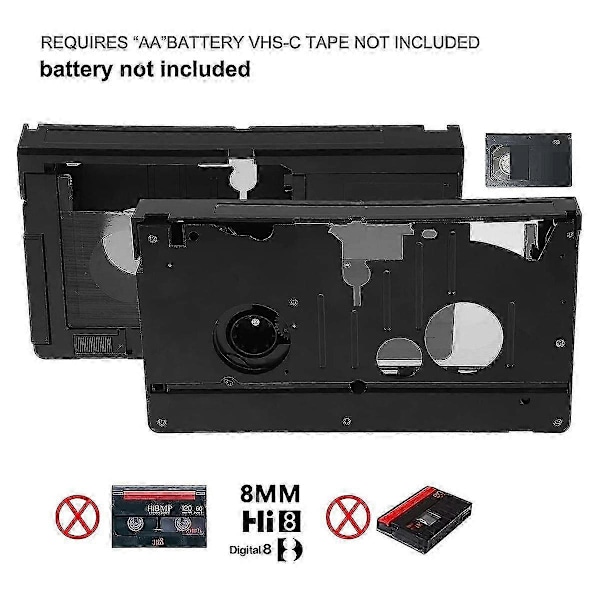 -C Kassettadapter lämplig för -C SVHS Videokameror RCA Motoriserad Kassettadapter Ej lämplig för 8mm/MiniDV/Hi8