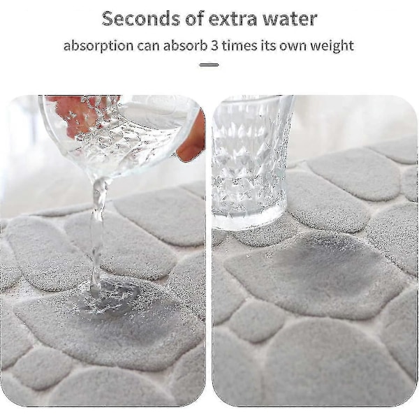 Badrumsmatta i Memory Foam, Badrumsmatta med Stenmönster, Superabsorberande Badrumsmatta, Badrumsmatta - B