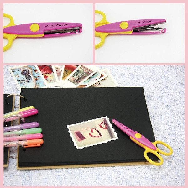 6 Färgglada Dekorativa Papperskant Sax Set, Scrapbooking Sax Konst Kreativa Hantverk Sax Vågkant Skärare Perfekt för Lärare, Hantverk, Barn De