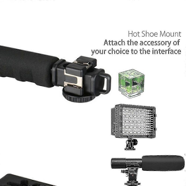 DSLR / speilløs / Action Camera videokamera telefonstabilisator 3-sko 2-hånds videoholder rigg lav posisjon skytefeste 1 stk - svart