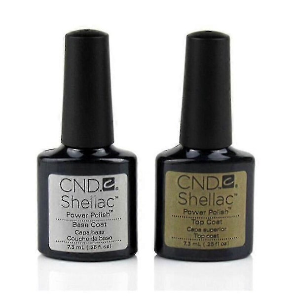 CND Shellac Base & Top Coat Gel Neglelakk Soak-off UV - Gratis Sporbar Post