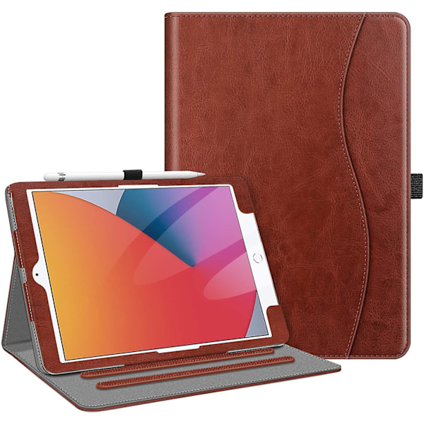 Wekity Cover til iPad 10.2 7. generation 2019 - [Hjørnebeskyttelse] Multi-vinkel Visningsstativ Cover med Lomme og Pen Holder