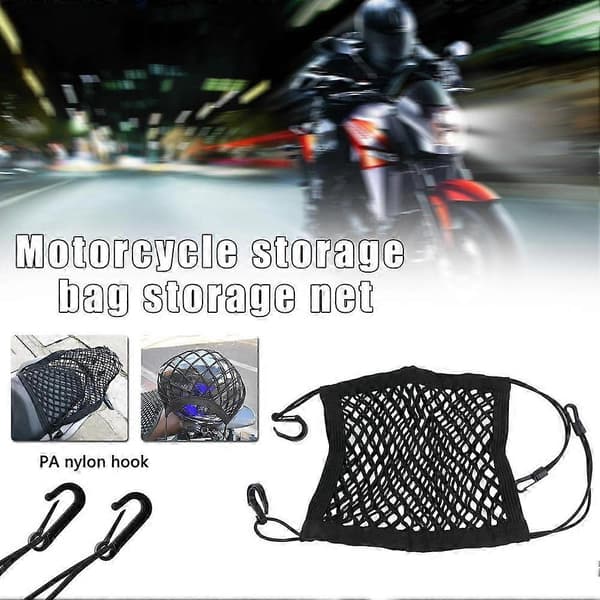 Motorcykel-Scooter Bagage Elastiskt Lastnät Förvaring Svart |UK]
