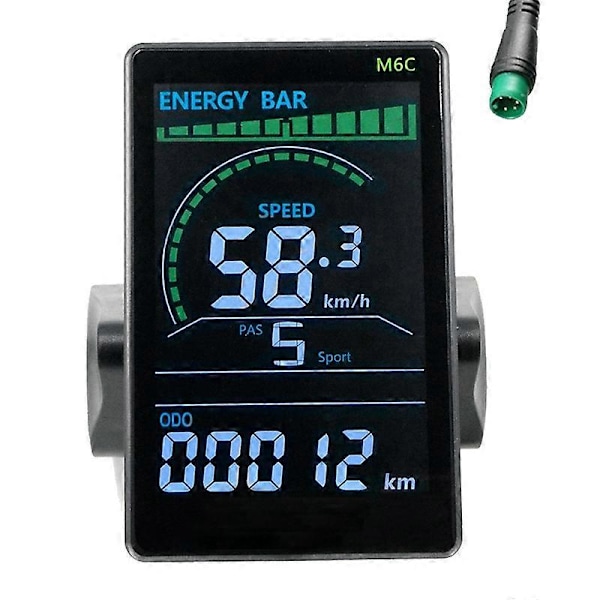M6C Elektrisk Cykel LCD Display Mätare 24V-60V E Scooter LCD Panel Färgskärm med USB för Mountain E