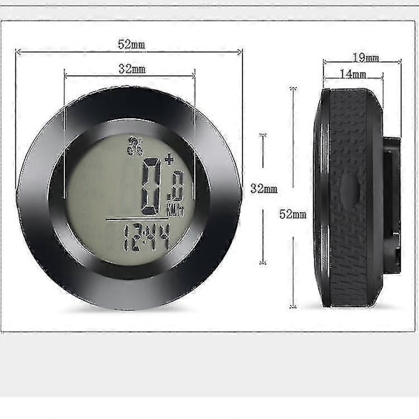 Trådløs Cykelcomputer, Vandtæt Trådløs Cykelcomputer, Speedometer med 3-farvet Baggrundsbelysning, LCD Odometer