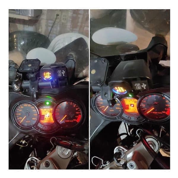Motorcykelladdare QC3.0 Digital Display Dubbel USB Telefon Snabbladdare Voltmeter Termometer Telefon Ch